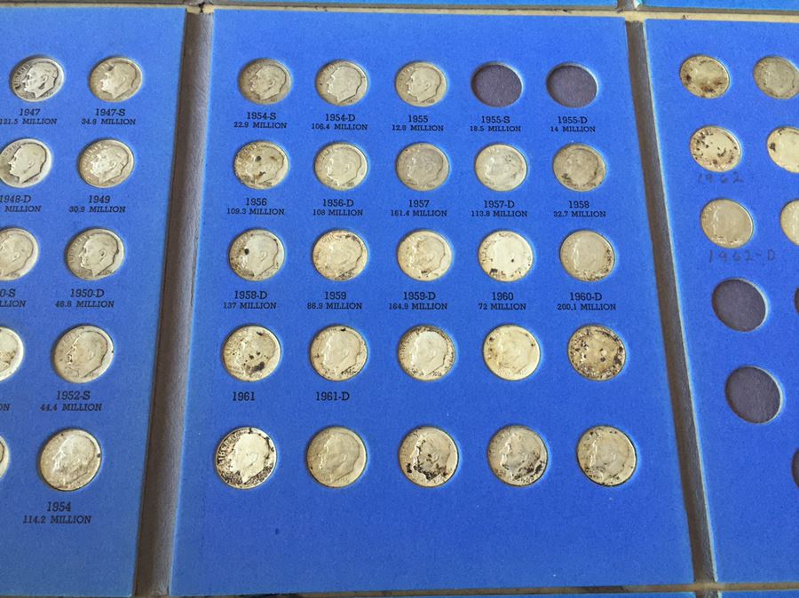60 Mercury Head Dimes And 118 Roosevelt Dimes With Coin Books Silver $255 Melt Value [Photo 9]