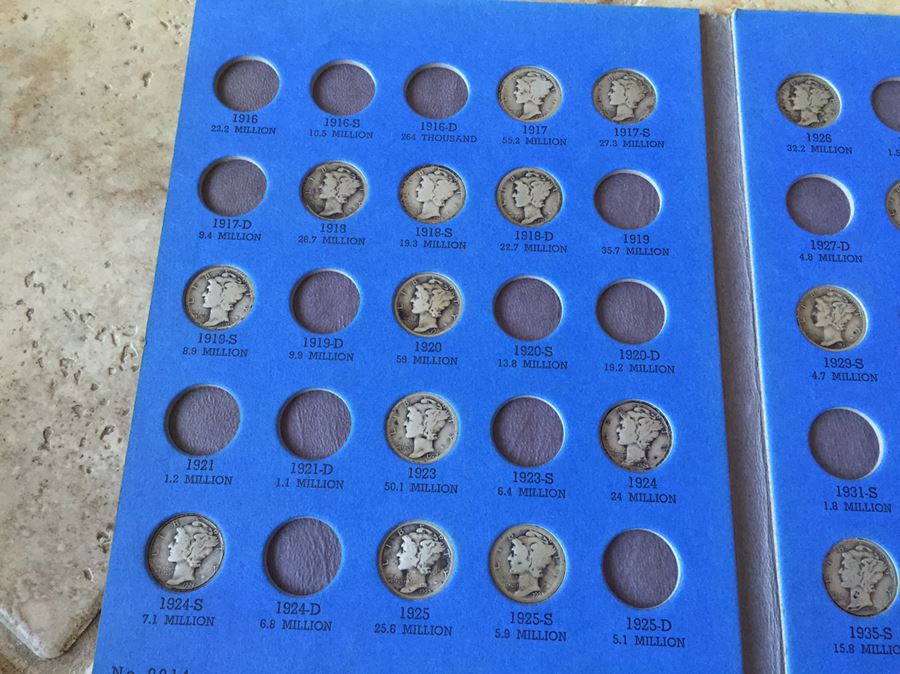 60 Mercury Head Dimes And 118 Roosevelt Dimes With Coin Books Silver $255 Melt Value [Photo 3]