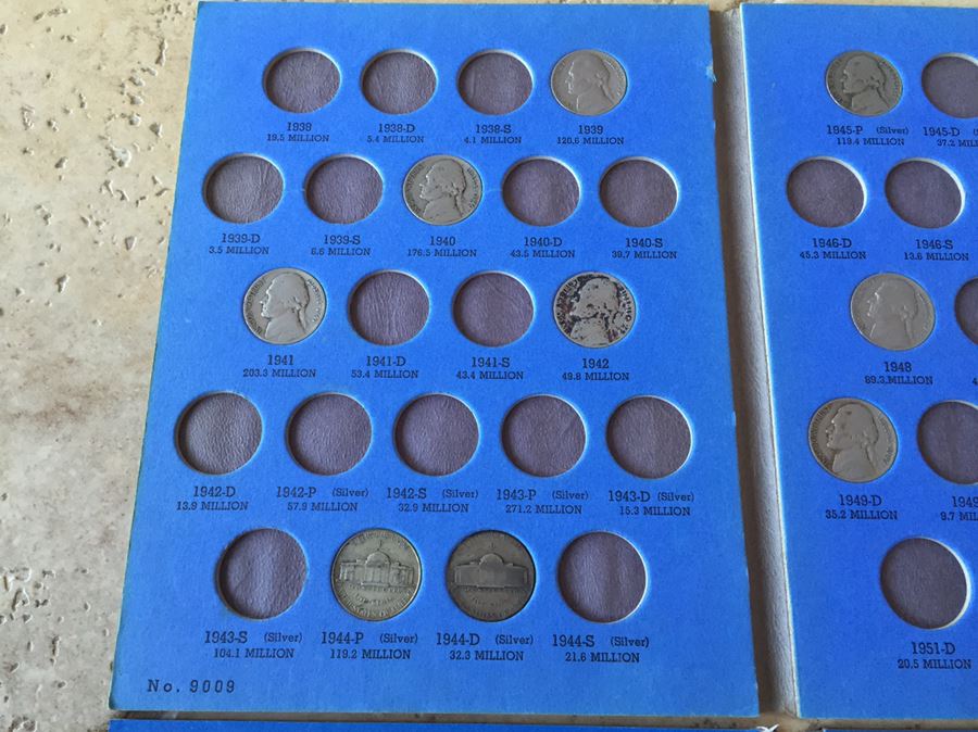 3 Coin Books Of Jefferson Nickels Some WWII War Silver Nickels [Photo 4]