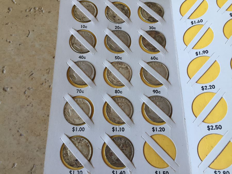 (3) Vintage Bank Coin Savings Books 20 Silver Dimes And 6 Silver Quarters $50 Melt Value [Photo 9]