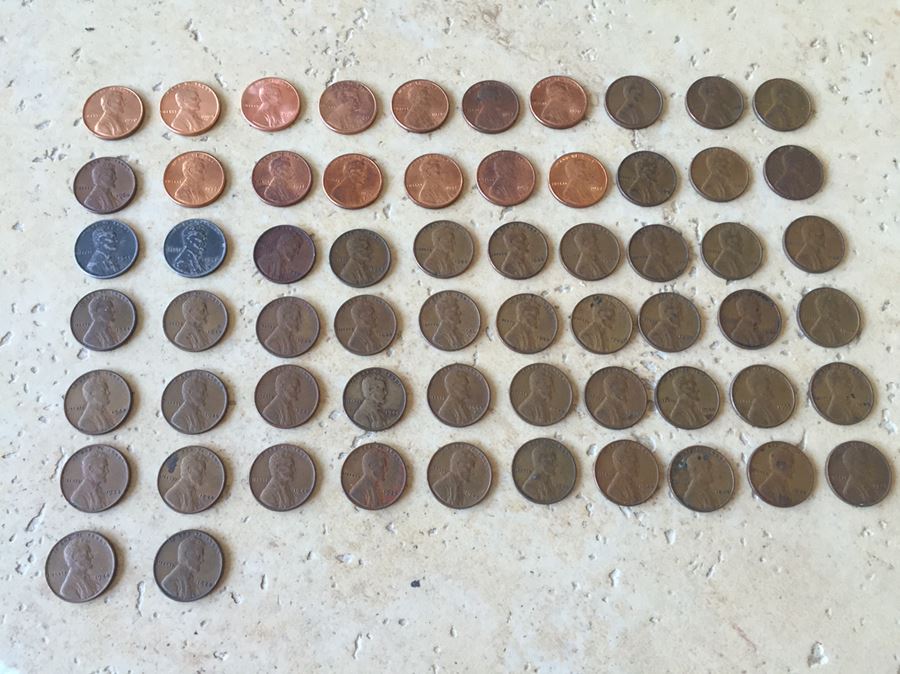 Huge Collection Of Lincoln Head Cents Pennies Steel Pennies Wheat Pennies With Coin Books And Change Purse [Photo 3]