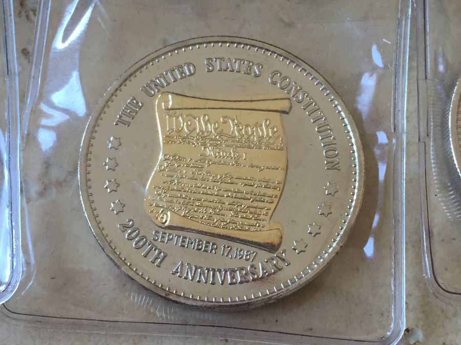 National Historic Mint Commemorative Issues Non-Monetary Coins 'Layered' In Silver And Gold And Abraham And Mary Lincoln Presidential and First Lady Souvenir Coin Token [Photo 10]