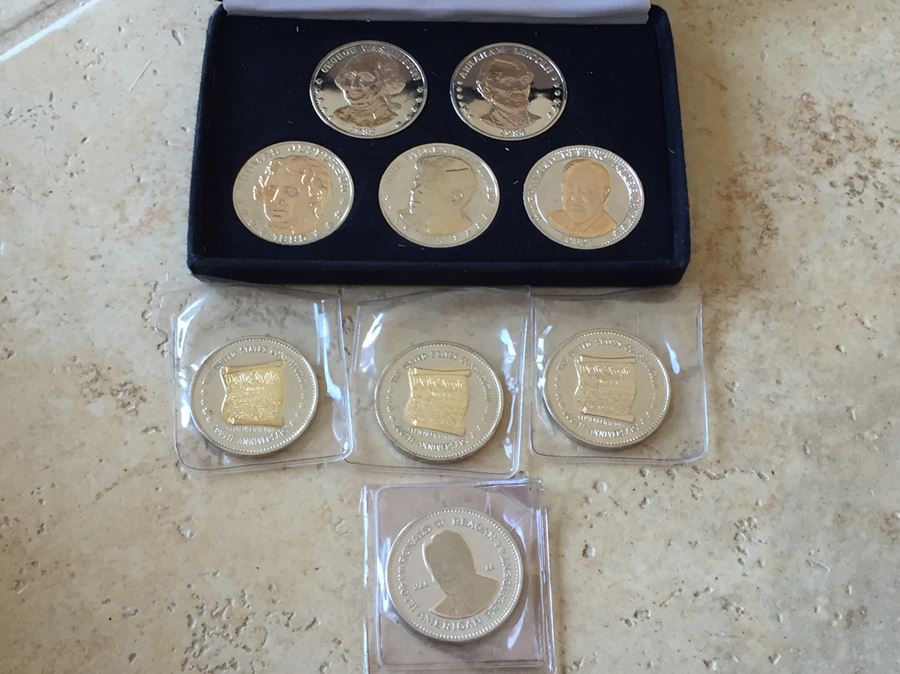 National Historic Mint Commemorative Issues Non-Monetary Coins 'Layered' In Silver And Gold And Abraham And Mary Lincoln Presidential and First Lady Souvenir Coin Token [Photo 6]