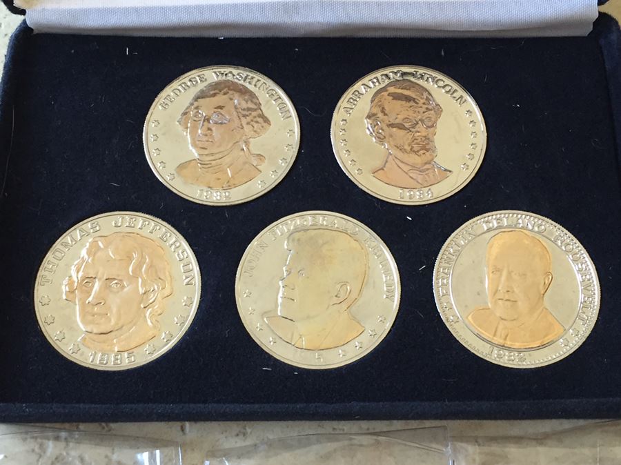 National Historic Mint Commemorative Issues Non-Monetary Coins 'Layered' In Silver And Gold And Abraham And Mary Lincoln Presidential and First Lady Souvenir Coin Token [Photo 12]