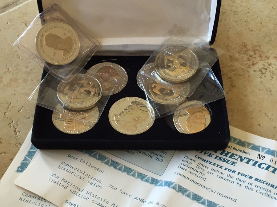 National Historic Mint Commemorative Issues Non-Monetary Coins 'Layered' In Silver And Gold And Abraham And Mary Lincoln Presidential and First Lady Souvenir Coin Token [Photo 4]