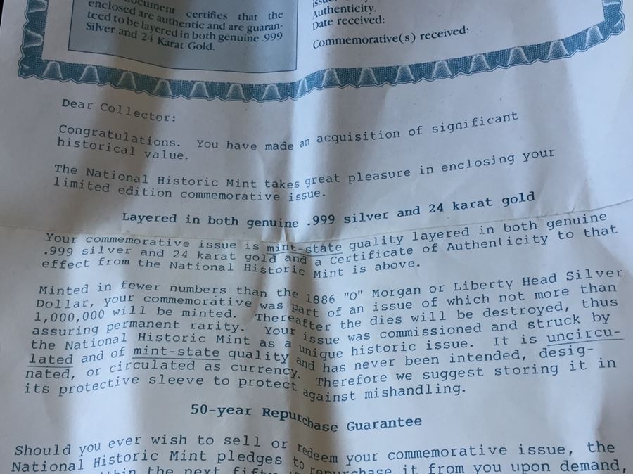 National Historic Mint Commemorative Issues Non-Monetary Coins 'Layered' In Silver And Gold And Abraham And Mary Lincoln Presidential and First Lady Souvenir Coin Token [Photo 8]