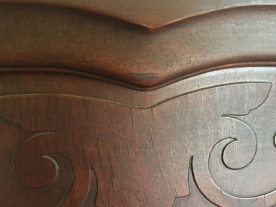 Vintage Twin Wooden Headboard On Casters [Photo 8]