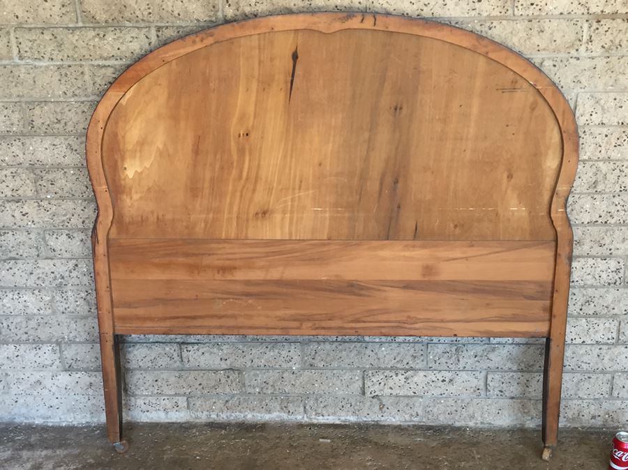 Vintage Twin Wooden Headboard On Casters [Photo 9]