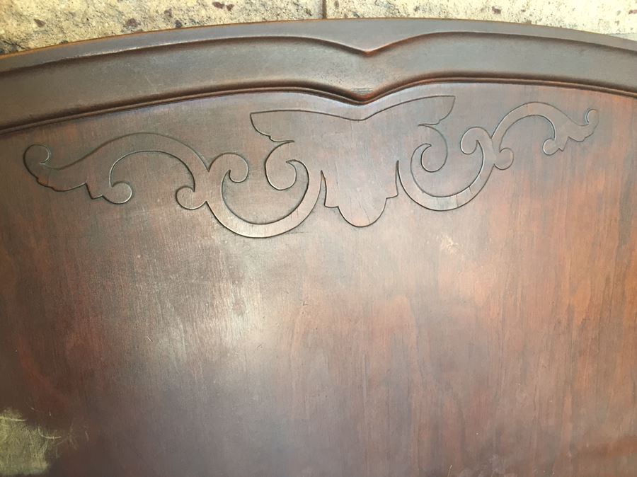 Vintage Twin Wooden Headboard On Casters [Photo 5]