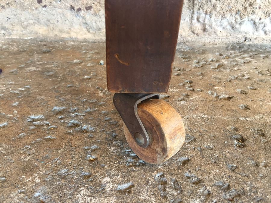 Vintage Twin Wooden Headboard On Casters [Photo 7]