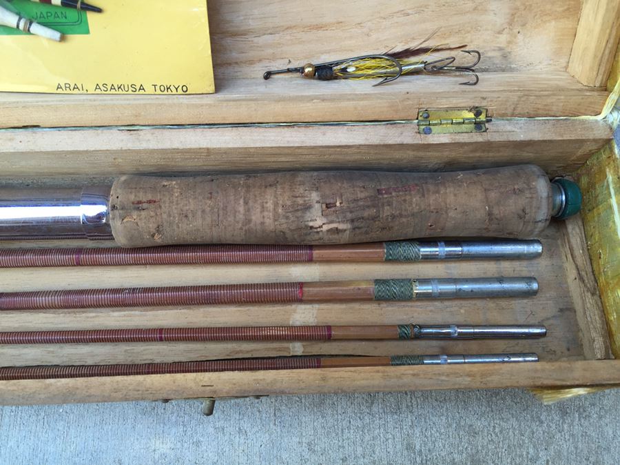 Vintage Split Bamboo Fishing Rod Arai Fishing Goods Asakusa, Tokyo ...