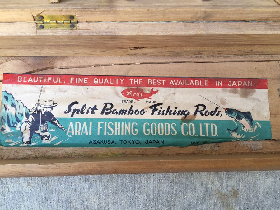 Vintage Split Bamboo Fishing Rod Arai Fishing Goods Asakusa, Tokyo, Japan Made In Occupied Japan Between 1947-1952 With Fishing Lures Flies And Case [Photo 3]