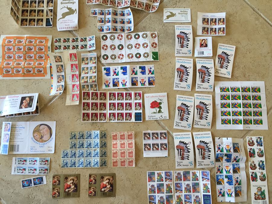 Large Collection Of Unused United States Postage Stamps Books Approximate Face Value $175+ [Photo 10]
