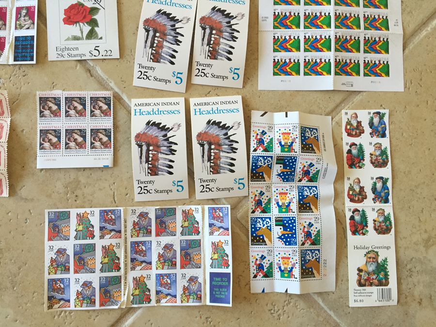 Large Collection Of Unused United States Postage Stamps Books Approximate Face Value $175+ [Photo 5]