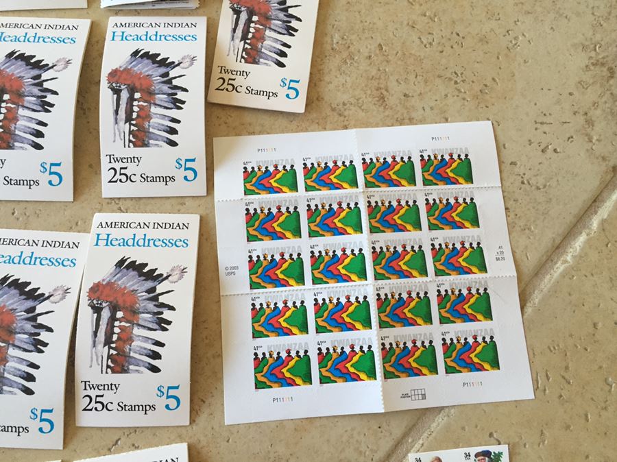 Large Collection Of Unused United States Postage Stamps Books Approximate Face Value $175+ [Photo 2]