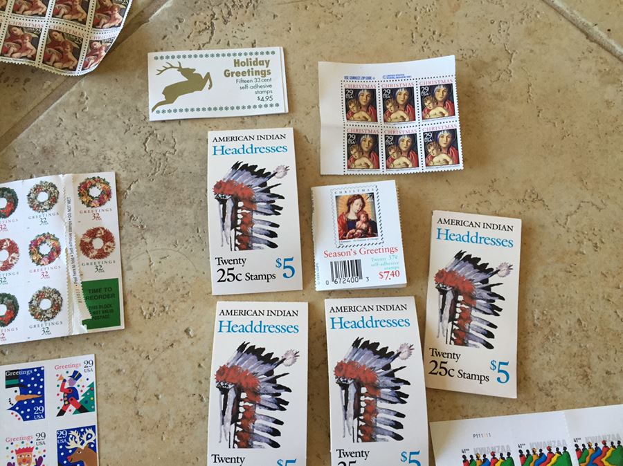 Large Collection Of Unused United States Postage Stamps Books Approximate Face Value $175+ [Photo 6]