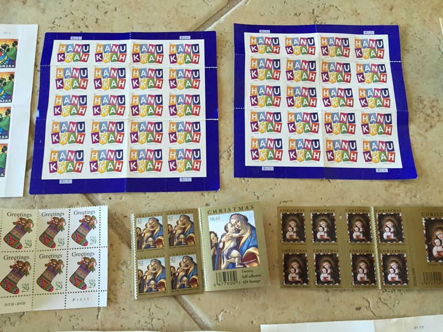 Large Collection Of Unused United States Postage Stamps Books Forever Stamps Approximate Face Value $300+ [Photo 2]