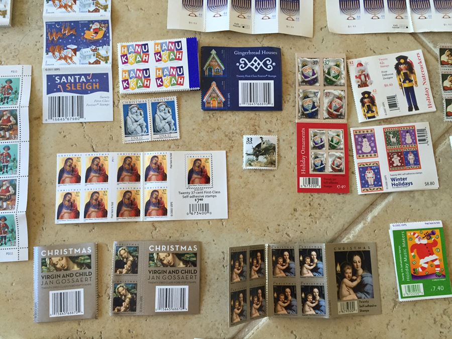 Large Collection Of Unused United States Postage Stamps Books Forever Stamps Approximate Face Value $300+ [Photo 8]