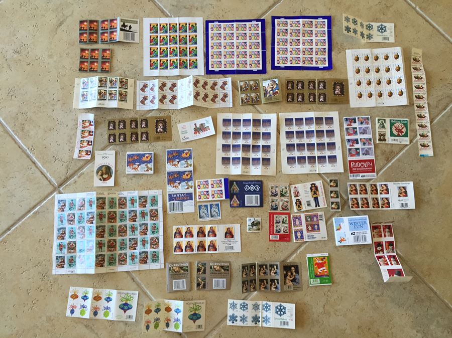 Large Collection Of Unused United States Postage Stamps Books Forever Stamps Approximate Face Value $300+ [Photo 1]
