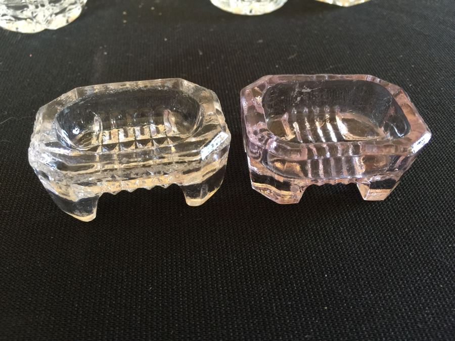 Collection Of Crystal Salt Dishes And Sterling Silver Salt Spoons [Photo 7]