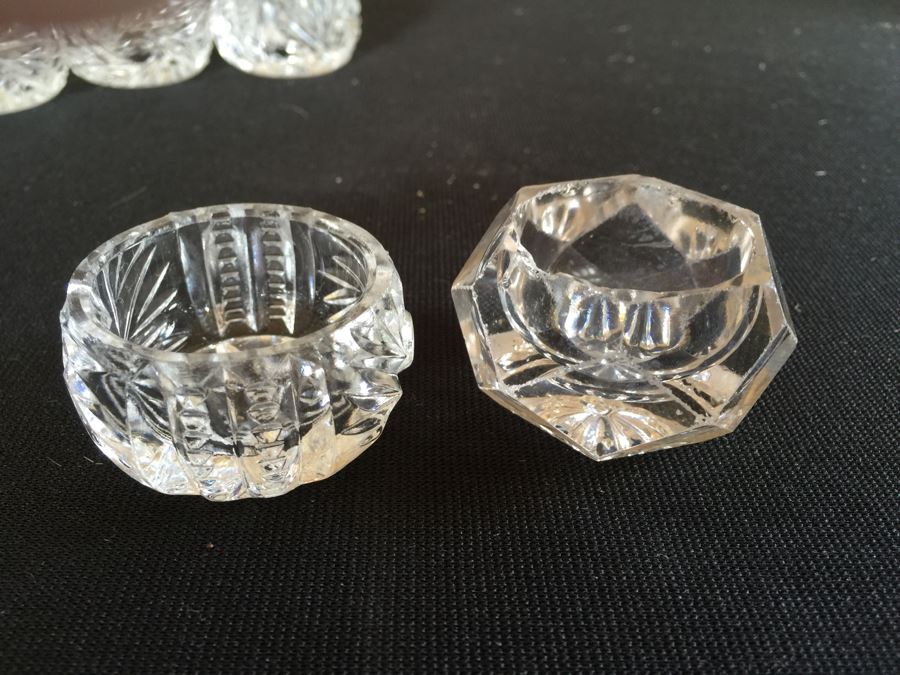 Collection Of Crystal Salt Dishes And Sterling Silver Salt Spoons [Photo 8]