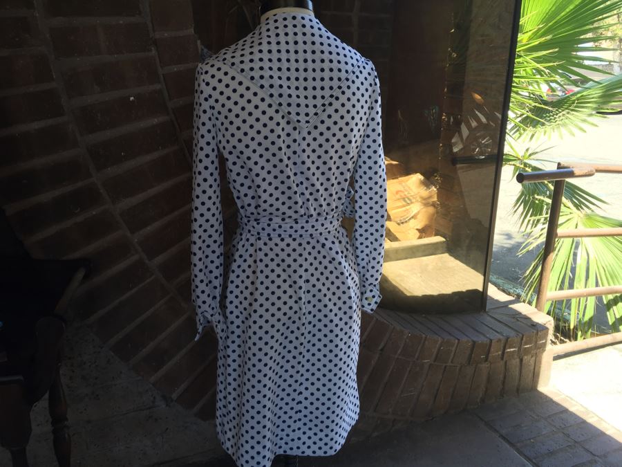 Vintage Sixties Ladies Dress With Blue Polka Dots Size [Photo 8]