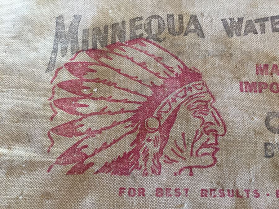 Vintage Minnequa Water Bag Featuring Native American Indian In Great Condition [Photo 2]