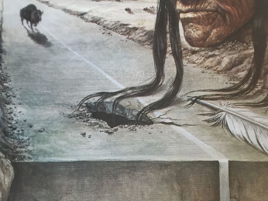 Framed Native American Print Hand Signed Lower Left By Artist John Steele (1934 - 1992) [Photo 7]