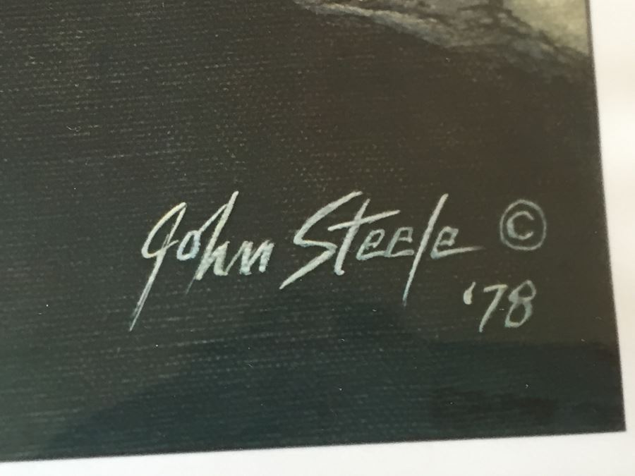 Framed Native American Print Hand Signed Lower Left By Artist John Steele (1934 - 1992) [Photo 11]