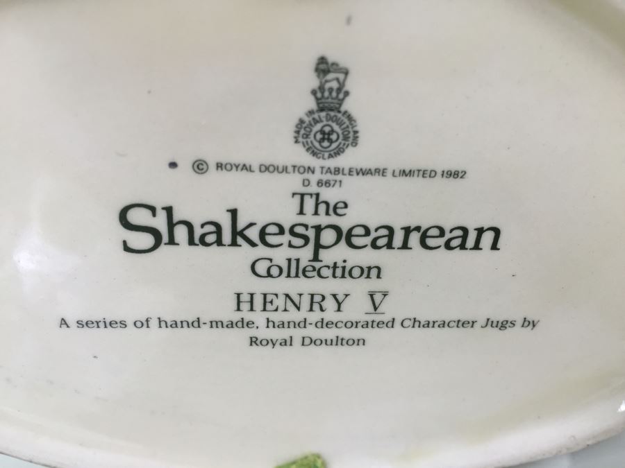 Royal Doulton Large 'The Shakespearrean Henry V' 6671 Character Jug 1982 [Photo 3]