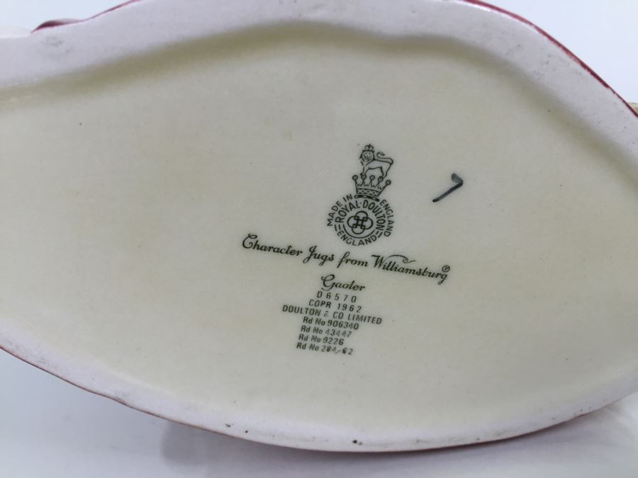 Royal Doulton Large 'Character Jug from Williamsburg Gaoler' D6570 1962 [Photo 8]