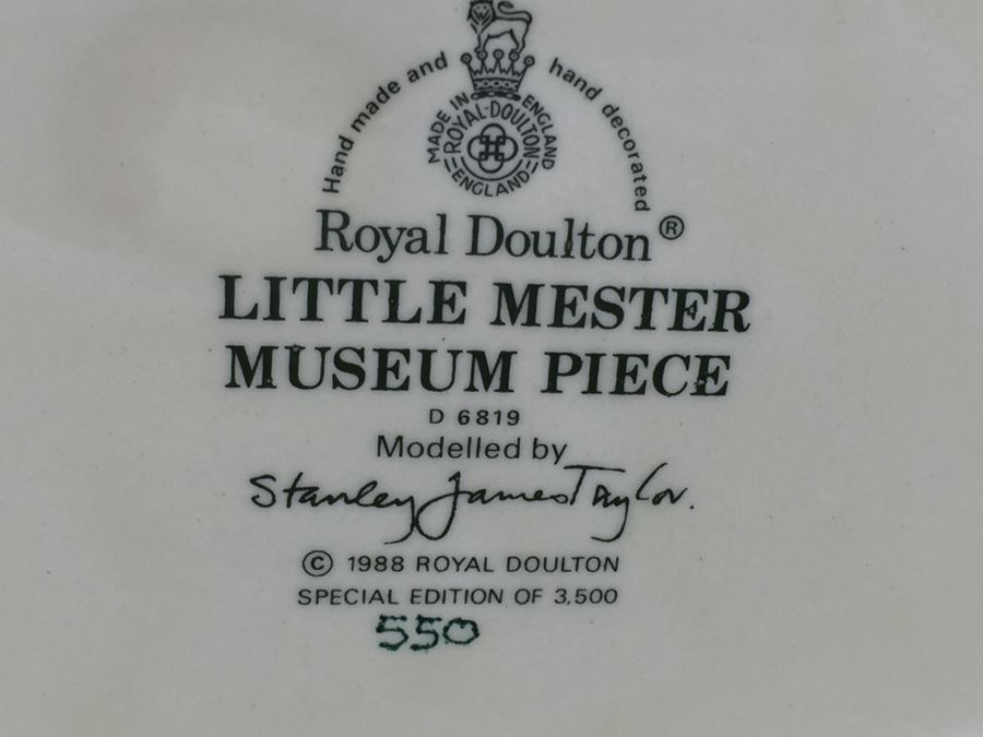 Signed Royal Doulton Large 'Little Mester Museum Piece' D6819 Character Jug 1988 Special Edition Limited 550 of 3,500 [Photo 3]