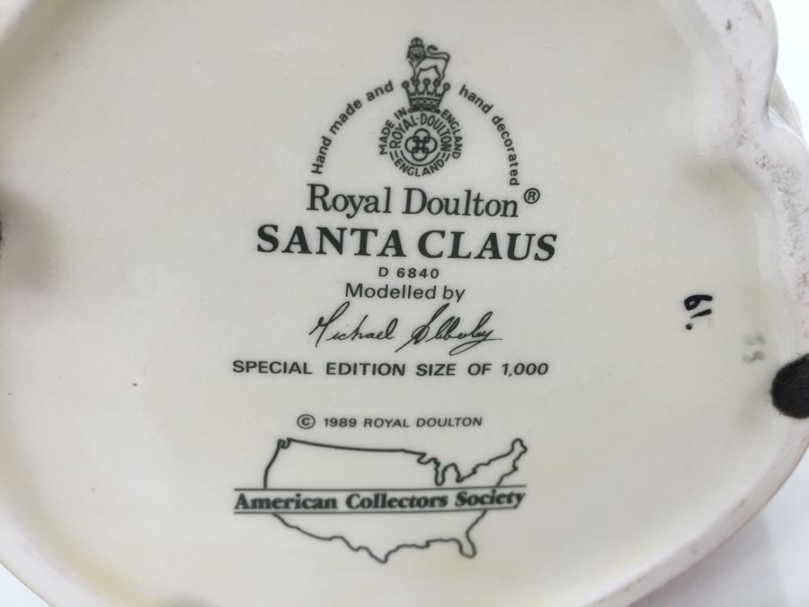 Royal Doulton Large 'Santa Claus' D6840 Character Jug Special Edition Size of 1,000 1989 American Collectors Society [Photo 6]