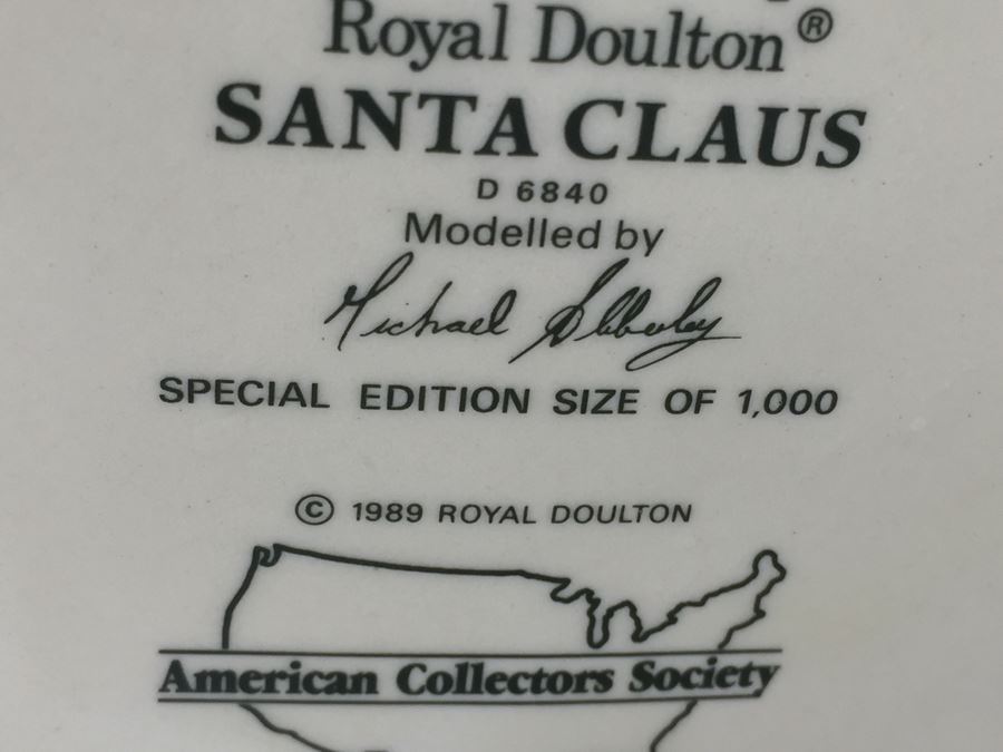Royal Doulton Large 'Santa Claus' D6840 Character Jug Special Edition Size of 1,000 1989 American Collectors Society [Photo 3]
