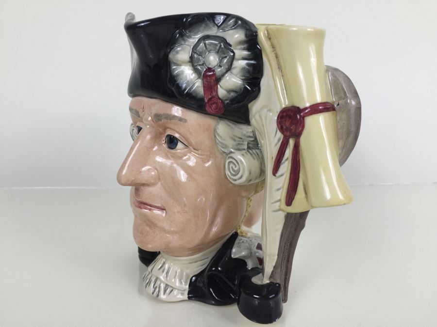 Signed Royal Doulton Large 'The Siege of Yorktown 1781 George III / George Washington' D6749 Character Jug 1985 Limited Edition 498 Of 9,500 [Photo 6]