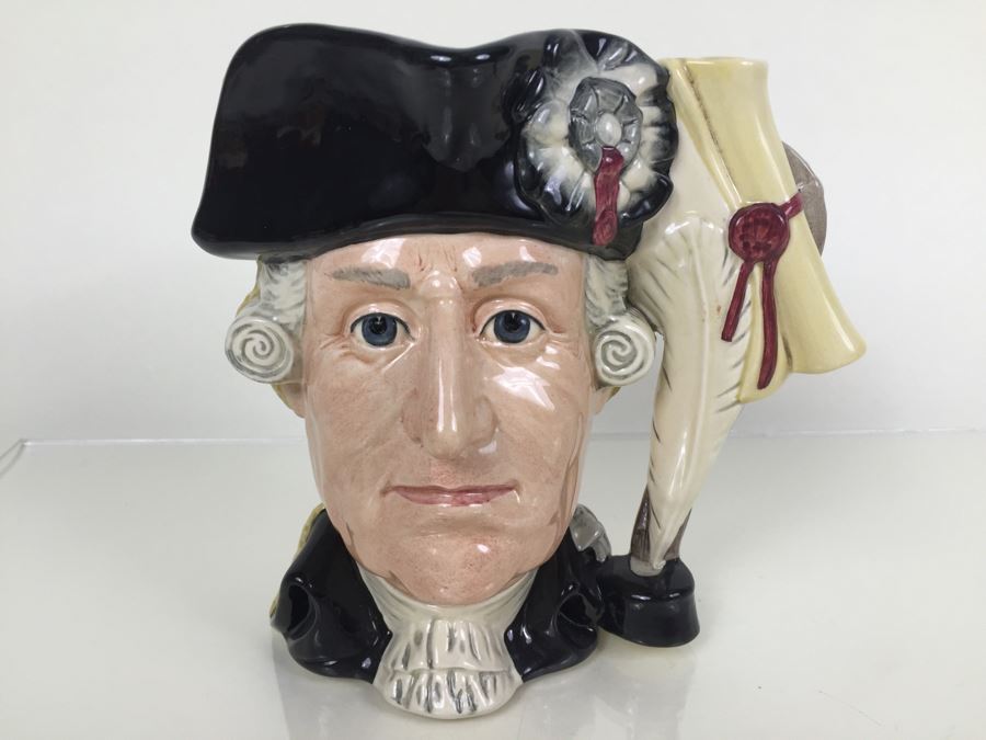 Signed Royal Doulton Large 'The Siege of Yorktown 1781 George III / George Washington' D6749 Character Jug 1985 Limited Edition 498 Of 9,500 [Photo 1]