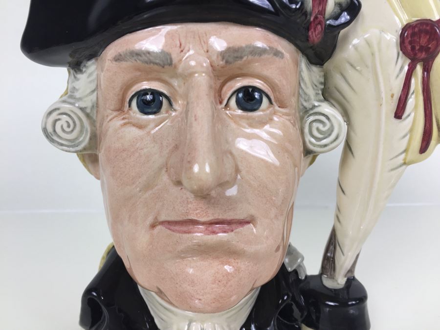 Signed Royal Doulton Large 'The Siege of Yorktown 1781 George III / George Washington' D6749 Character Jug 1985 Limited Edition 498 Of 9,500 [Photo 5]