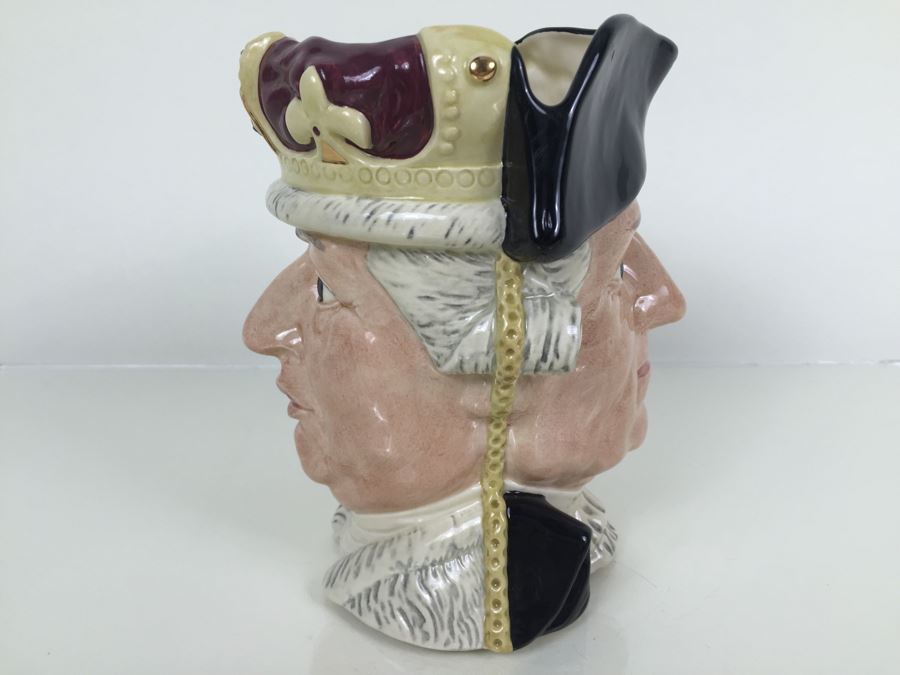 Signed Royal Doulton Large 'The Siege of Yorktown 1781 George III / George Washington' D6749 Character Jug 1985 Limited Edition 498 Of 9,500 [Photo 11]