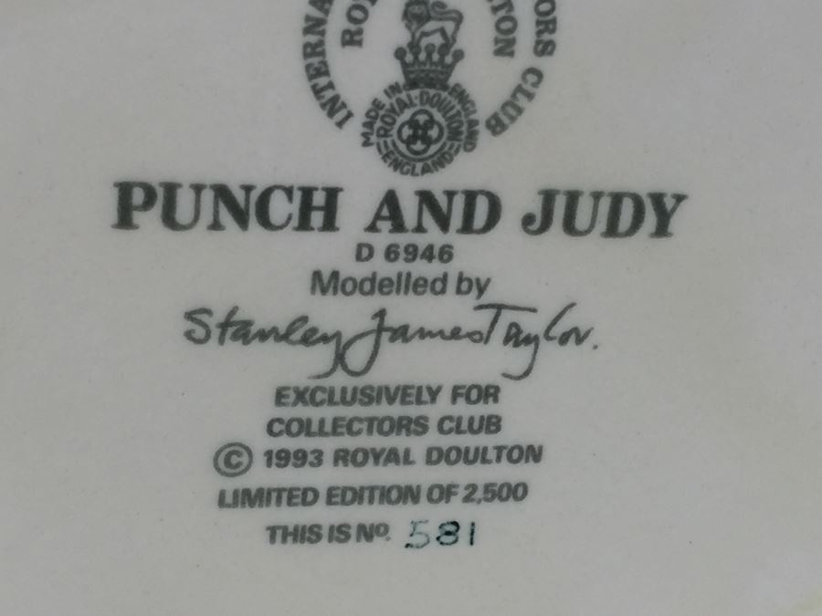 Royal Doulton Large 'Punch and Judy' D6946 Character Jug 1993 Limited Edition 581 Of 2,500 [Photo 3]