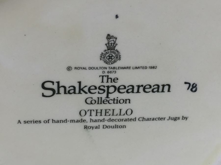 Royal Doulton Large The Shakespearean Collection 'Othello' D6673 Character Jug 1982 [Photo 3]