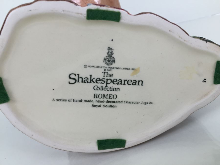 Royal Doulton Large The Shakespearean Collection 'Romeo' D6670 Character Jug 1982 [Photo 9]