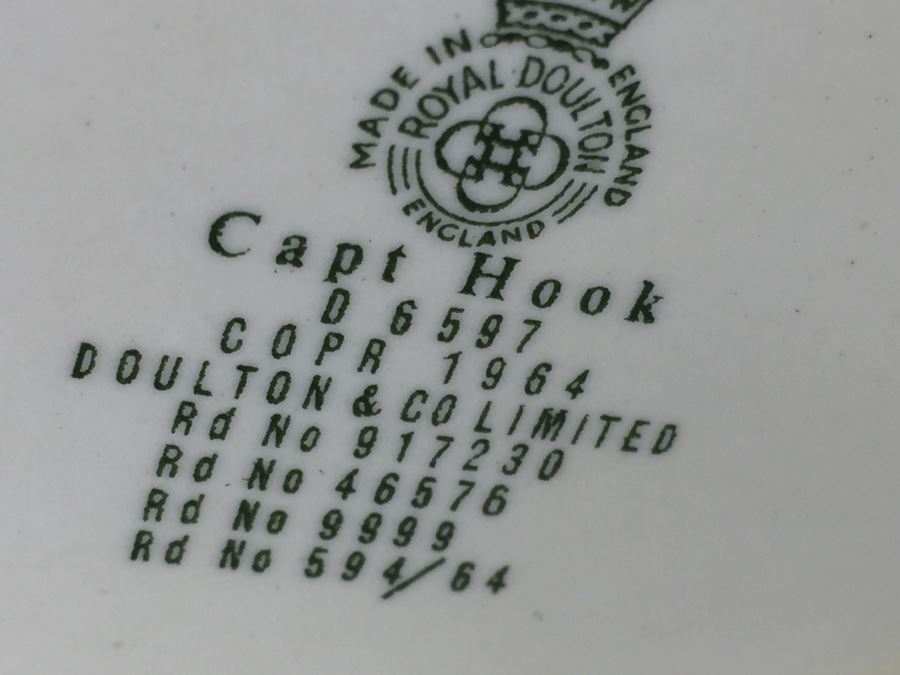 Royal Doulton Large 'Captain Hook' D6597 Character Pitcher 1964 [Photo 3]