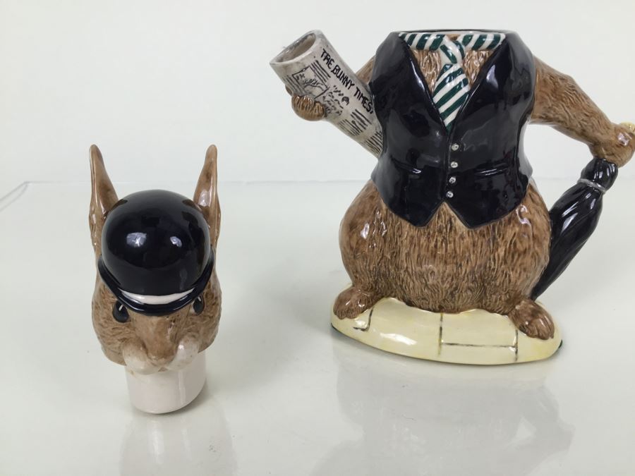 Royal Doulton Large 'Bunnykins London City Gent' D6966 Teapot 1994 Special Edition Of 2,500 [Photo 2]