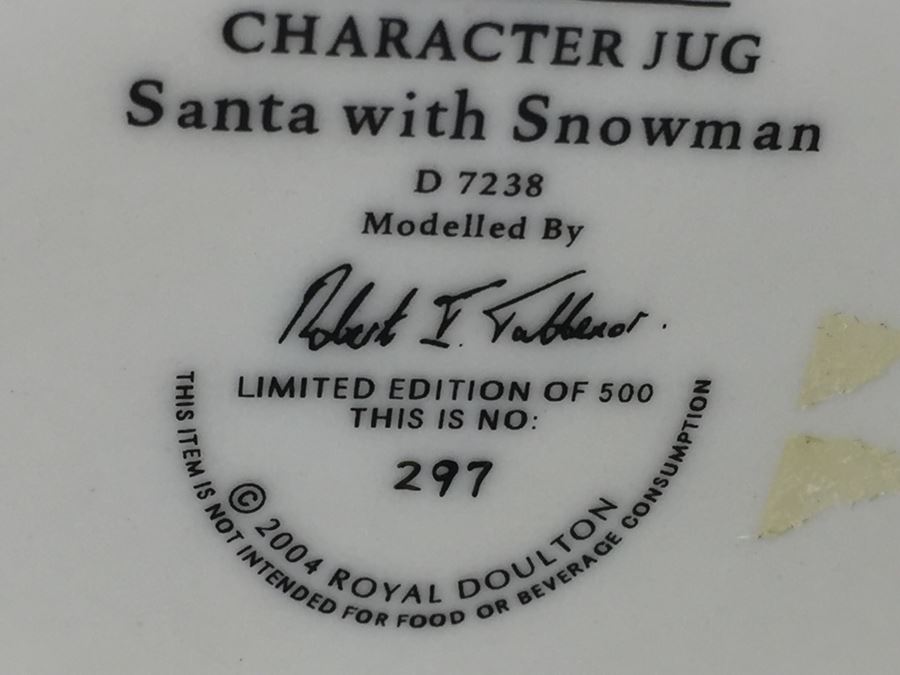 Royal Doulton Large 'Santa Claus & Snowman' D7238 Character Jug Limited Edition 297 Of 500 [Photo 3]