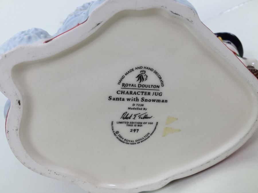 Royal Doulton Large 'Santa Claus & Snowman' D7238 Character Jug Limited Edition 297 Of 500 [Photo 10]