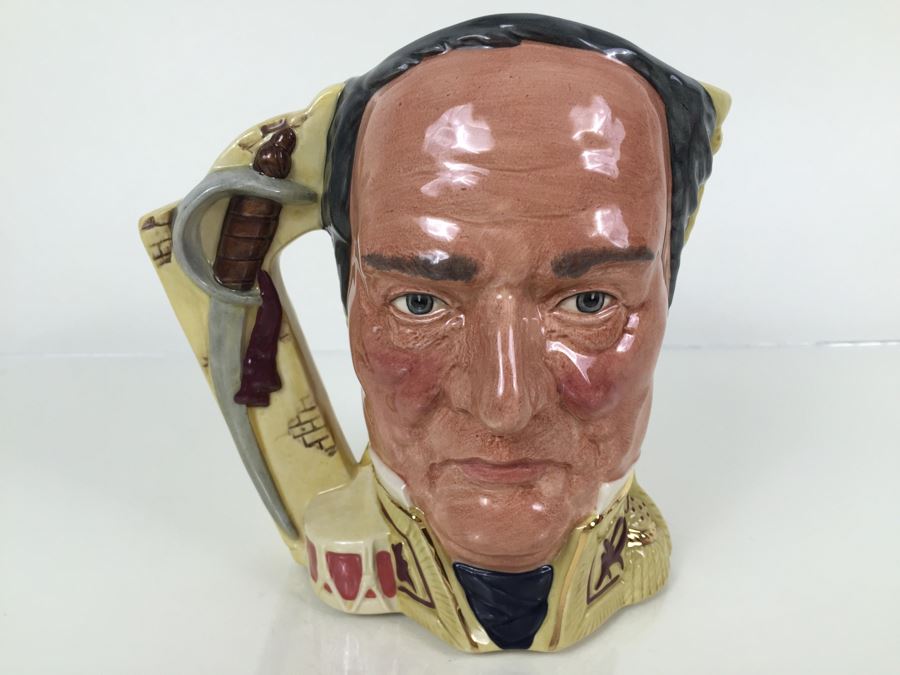 Royal Doulton Large The Antagonists Collection 'The Battle Of The Alamo 1836 Crockett / Antonio Lopez de Santa Anna' D6729 Character Pitcher 1984 Limited Edition 4,531 Of 9,500 [Photo 2]