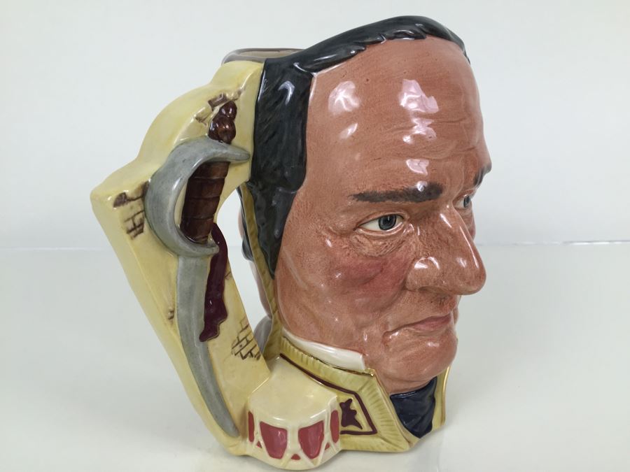 Royal Doulton Large The Antagonists Collection 'The Battle Of The Alamo 1836 Crockett / Antonio Lopez de Santa Anna' D6729 Character Pitcher 1984 Limited Edition 4,531 Of 9,500 [Photo 6]