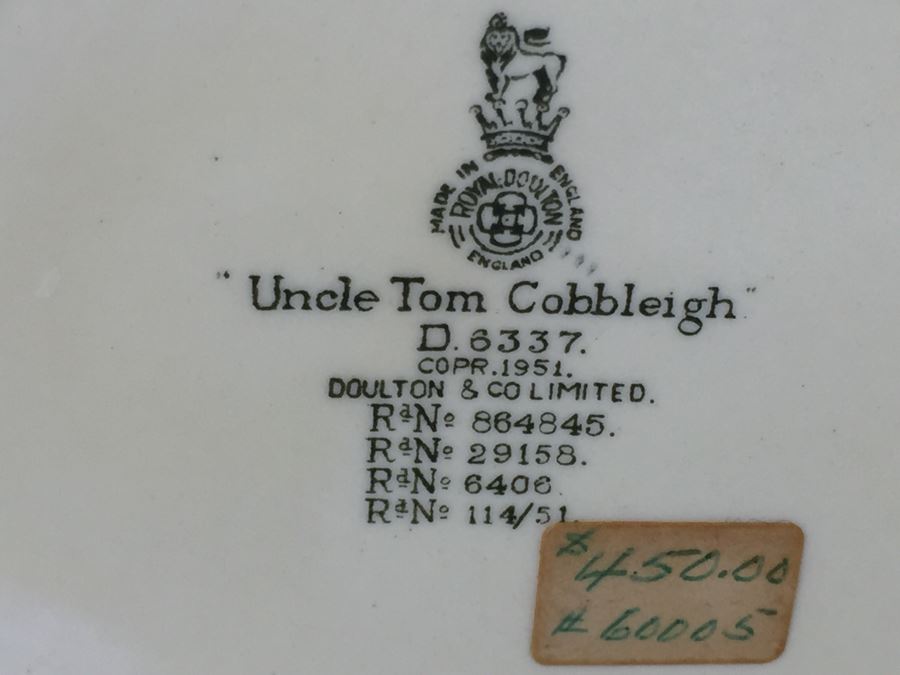 Royal Doulton Large 'Uncle Tom Cobbleigh' D6337 Character Pitcher 1951 [Photo 12]
