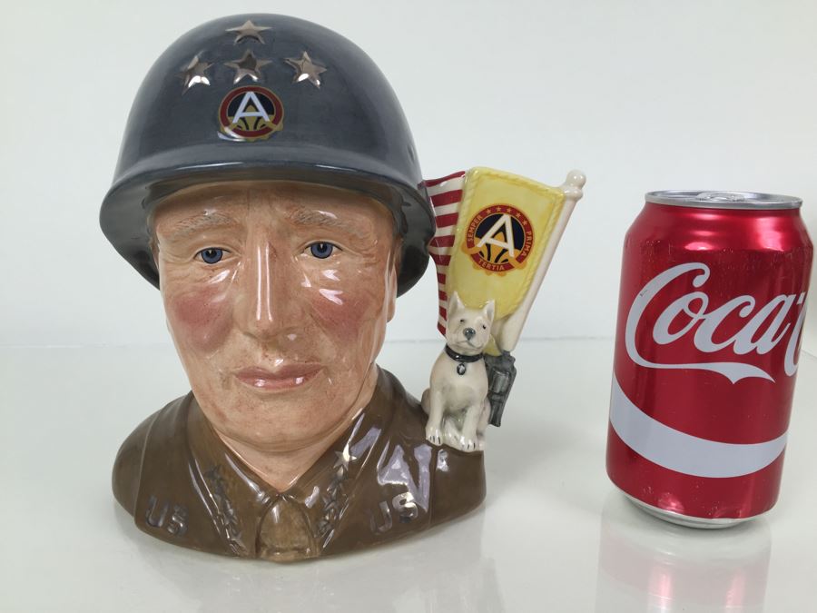 Royal Doulton Large The Great Generals Collection 'General Patton' D7026 Character Jug 1995 Limited Edition Of 1,000 [Photo 4]