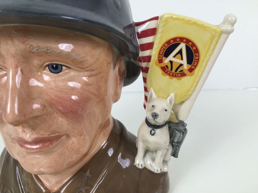 Royal Doulton Large The Great Generals Collection 'General Patton' D7026 Character Jug 1995 Limited Edition Of 1,000 [Photo 6]